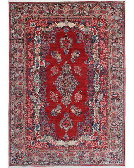 Sarouk 12' 2" X 17' 3" Hand Knotted Wool Rug 12' 2" X 17' 3" (371 X 526) / Red / Wool