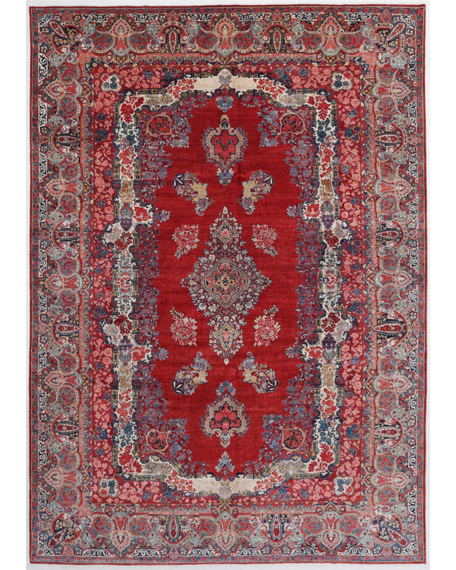 Sarouk 12' 2" X 17' 3" Hand Knotted Wool Rug 12' 2" X 17' 3" (371 X 526) / Red / Wool