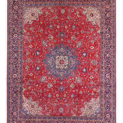 Sarouk 9' 8" X 12' 5" Hand Knotted Wool Rug 9' 8" X 12' 5" (295 X 379) / Red / Wool