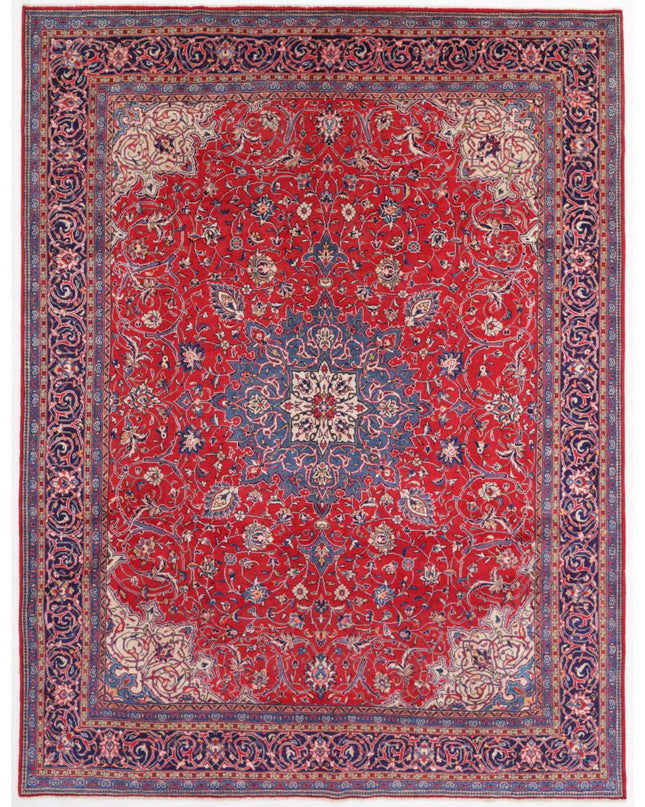 Sarouk 9' 8" X 12' 5" Hand Knotted Wool Rug 9' 8" X 12' 5" (295 X 379) / Red / Wool