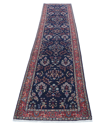 Sarouk 2' 6" X 12' 6" Hand Knotted Wool Rug 2' 6" X 12' 6" (76 X 381) / Blue / Wool
