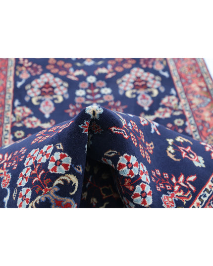 Sarouk 2' 6" X 12' 6" Hand Knotted Wool Rug 2' 6" X 12' 6" (76 X 381) / Blue / Wool