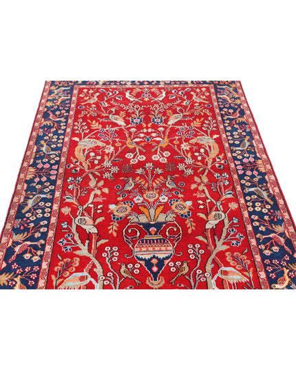 Sarouk 4' 2" X 6' 3" Hand Knotted Wool Rug 4' 2" X 6' 3" (127 X 191) / Red / Wool