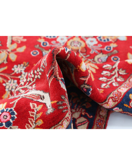 Sarouk 4' 2" X 6' 3" Hand Knotted Wool Rug 4' 2" X 6' 3" (127 X 191) / Red / Wool