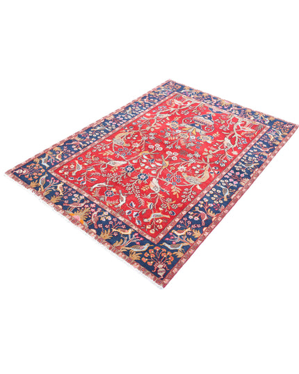 Sarouk 4' 2" X 6' 2" Hand Knotted Wool Rug 4' 2" X 6' 2" (127 X 188) / Red / Wool