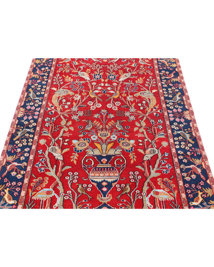 Sarouk 4' 2" X 6' 2" Hand Knotted Wool Rug 4' 2" X 6' 2" (127 X 188) / Red / Wool