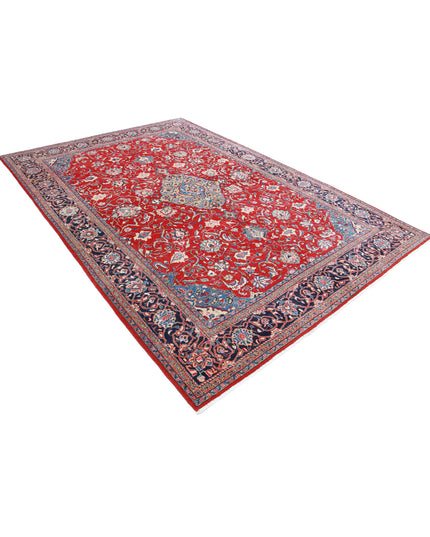 Sarouk 7' 2" X 10' 6" Hand Knotted Wool Rug 7' 2" X 10' 6" (219 X 320) / Red / Wool
