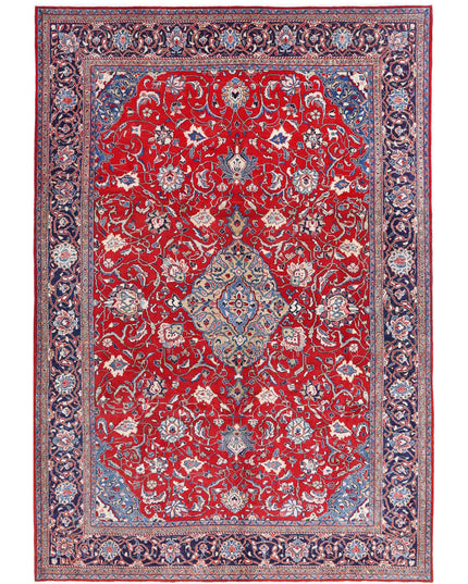 Sarouk 7' 2" X 10' 6" Hand Knotted Wool Rug 7' 2" X 10' 6" (219 X 320) / Red / Wool