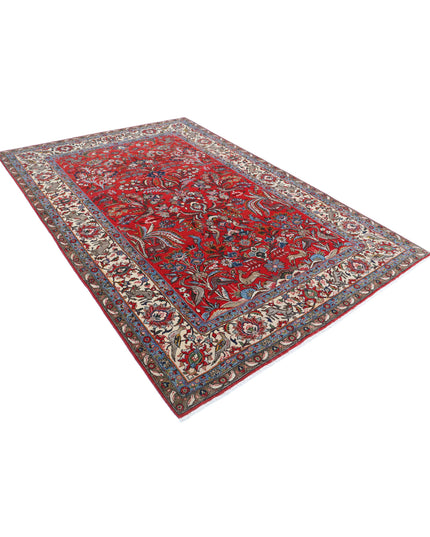 Sarouk 6' 3" X 9' 3" Hand Knotted Wool Rug 6' 3" X 9' 3" (191 X 282) / Red / Wool