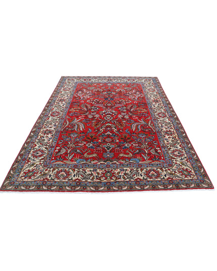 Sarouk 6' 3" X 9' 3" Hand Knotted Wool Rug 6' 3" X 9' 3" (191 X 282) / Red / Wool
