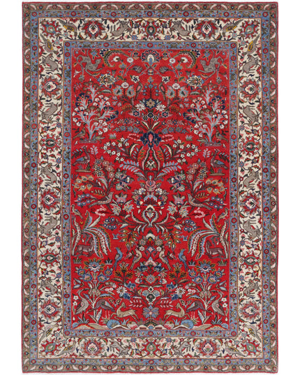 Sarouk 6' 3" X 9' 3" Hand Knotted Wool Rug 6' 3" X 9' 3" (191 X 282) / Red / Wool