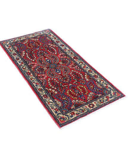 Sarouk 2' 1" X 4' 2" Hand Knotted Wool Rug 2' 1" X 4' 2" (63 X 127) / Red / Wool
