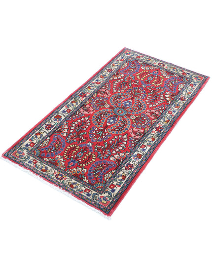 Sarouk 2' 1" X 4' 2" Hand Knotted Wool Rug 2' 1" X 4' 2" (63 X 127) / Red / Wool