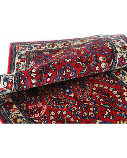 Sarouk 2' 1" X 4' 2" Hand Knotted Wool Rug 2' 1" X 4' 2" (63 X 127) / Red / Wool