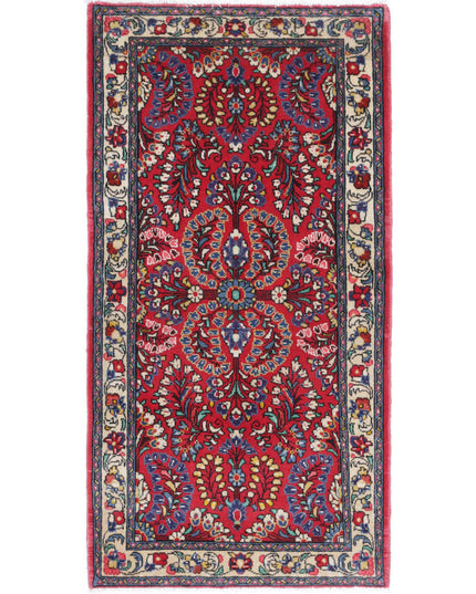 Sarouk 2' 1" X 4' 2" Hand Knotted Wool Rug 2' 1" X 4' 2" (63 X 127) / Red / Wool