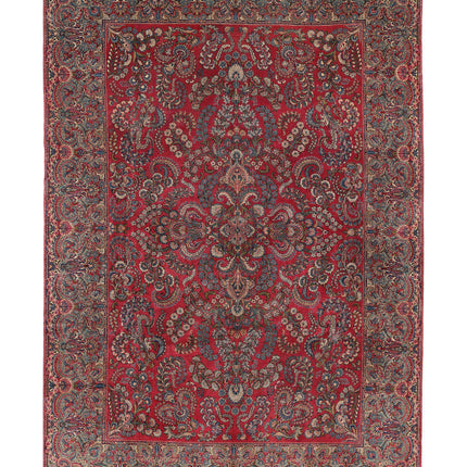 Sarouk 9' 11" X 14' 3" Hand Knotted Wool Rug 9' 11" X 14' 3" (302 X 434) / Pink / Wool
