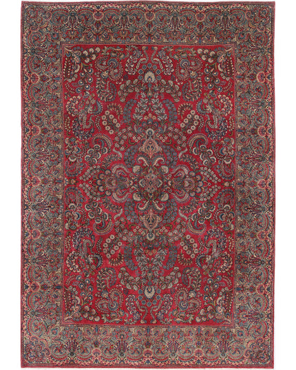 Sarouk 9' 11" X 14' 3" Hand Knotted Wool Rug 9' 11" X 14' 3" (302 X 434) / Pink / Wool