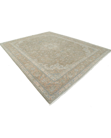 Sarouk 10' 6" X 12' 10" Hand Knotted Wool Rug 10' 6" X 12' 10" (320 X 391) / Green / Wool