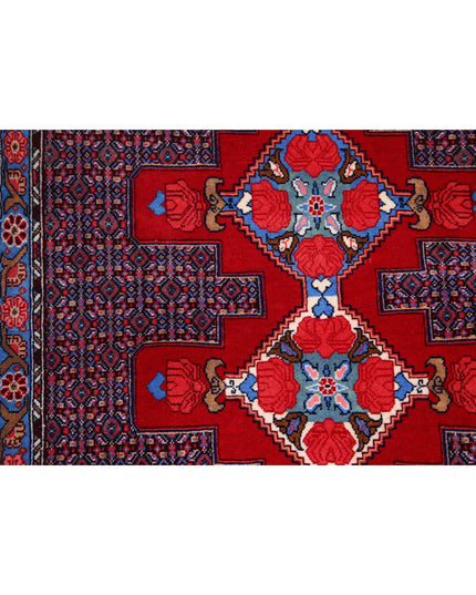 Senneh 3' 1" X 12' 1" Hand Knotted Wool Rug 3' 1" X 12' 1" (94 X 368) / Red / Wool