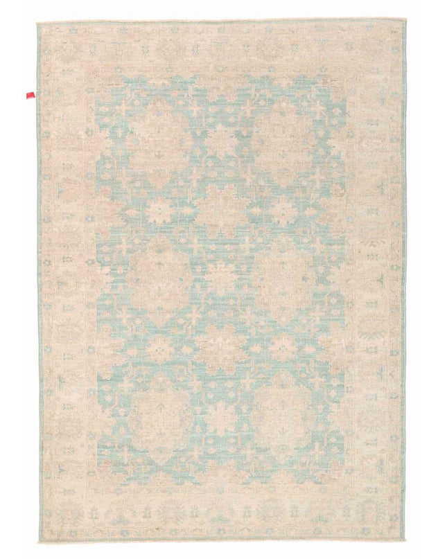 Serenity 4' 0" X 5' 9" Hand Knotted Wool Rug 4' 0" X 5' 9" (122 X 175) / Teal / Wool