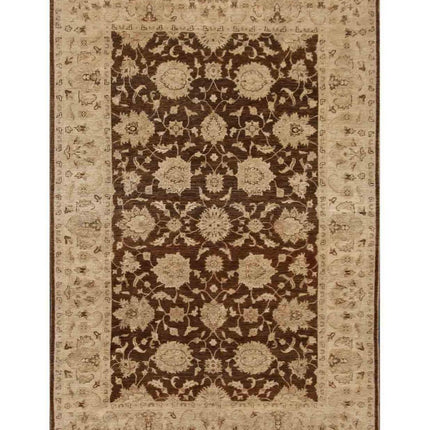 Serenity 6' 7" X 9' 7" Hand Knotted Wool Rug 6' 7" X 9' 7" (201 X 292) / Brown / Wool