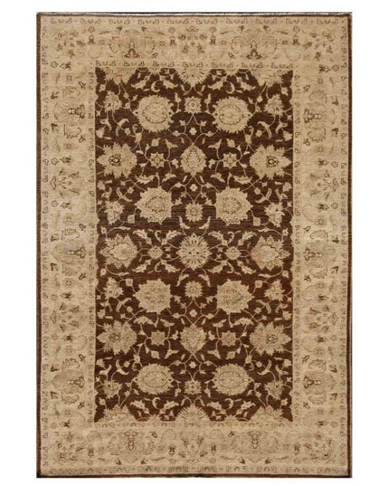 Serenity 6' 7" X 9' 7" Hand Knotted Wool Rug 6' 7" X 9' 7" (201 X 292) / Brown / Wool