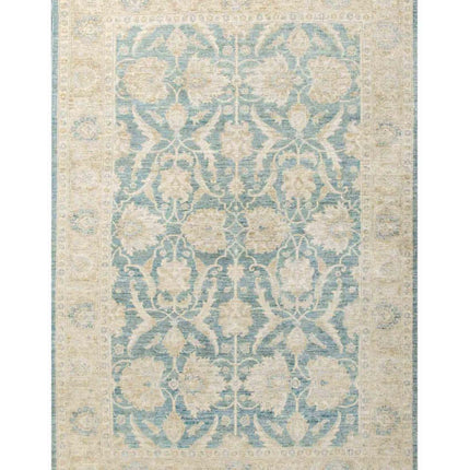 Serenity 6' 0" X 8' 10" Hand Knotted Wool Rug 6' 0" X 8' 10" (183 X 269) / Blue / Wool