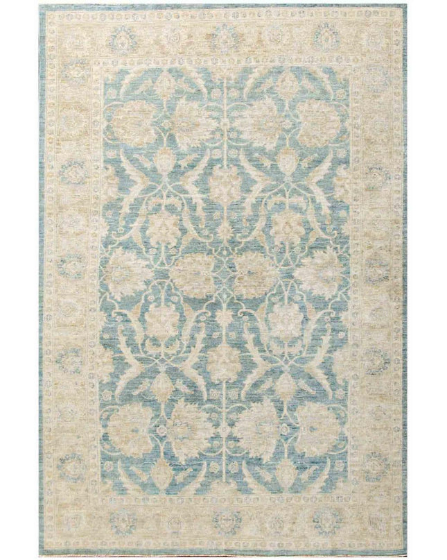 Serenity 6' 0" X 8' 10" Hand Knotted Wool Rug 6' 0" X 8' 10" (183 X 269) / Blue / Wool