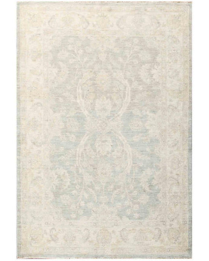 Serenity 5' 1" X 7' 3" Hand Knotted Wool Rug 5' 1" X 7' 3" (155 X 221) / Grey / Wool