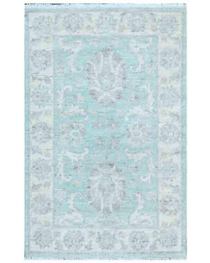 Serenity 2' 2" X 3' 2" Hand Knotted Wool Rug 2' 2" X 3' 2" (66 X 97) / Teal / Wool