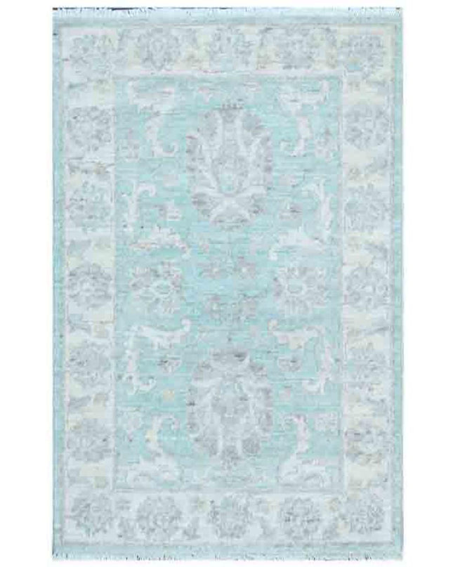 Serenity 2' 2" X 3' 2" Hand Knotted Wool Rug 2' 2" X 3' 2" (66 X 97) / Teal / Wool