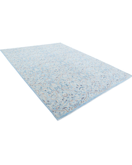 Serenity 8' 9" X 11' 7" Hand Knotted Wool Rug 8' 9" X 11' 7" (267 X 353) / Teal / Wool