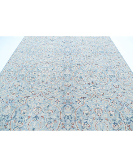 Serenity 8' 9" X 11' 7" Hand Knotted Wool Rug 8' 9" X 11' 7" (267 X 353) / Teal / Wool