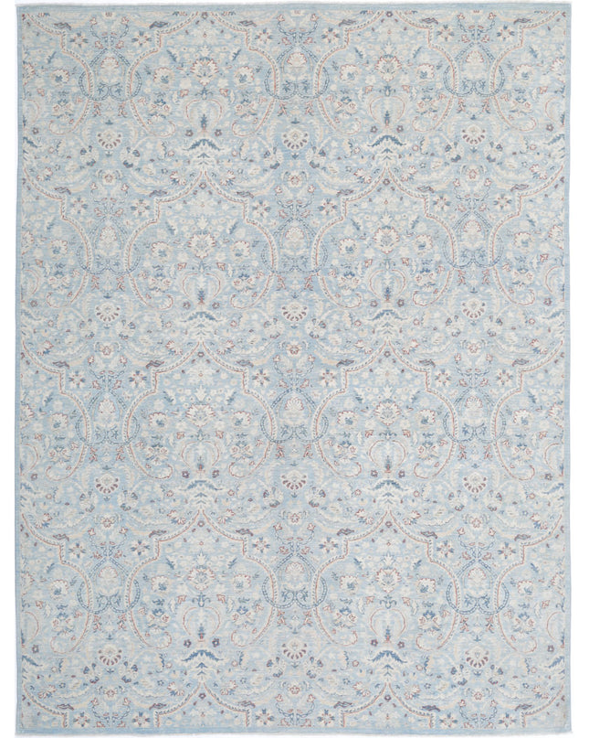 Serenity 8' 9" X 11' 7" Hand Knotted Wool Rug 8' 9" X 11' 7" (267 X 353) / Teal / Wool