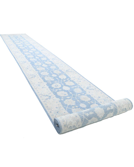 Serenity 4' 1" X 35' 11" Hand Knotted Wool Rug 4' 1" X 35' 11" (124 X 1095) / Blue / Wool