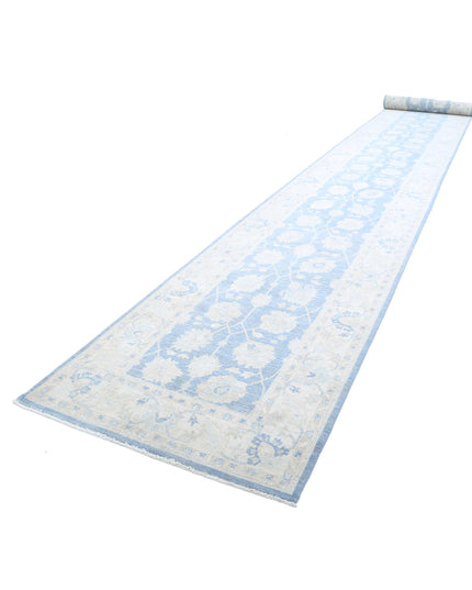Serenity 4' 1" X 35' 11" Hand Knotted Wool Rug 4' 1" X 35' 11" (124 X 1095) / Blue / Wool
