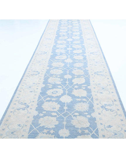 Serenity 4' 1" X 35' 11" Hand Knotted Wool Rug 4' 1" X 35' 11" (124 X 1095) / Blue / Wool