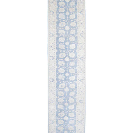 Serenity 4' 1" X 35' 11" Hand Knotted Wool Rug 4' 1" X 35' 11" (124 X 1095) / Blue / Wool