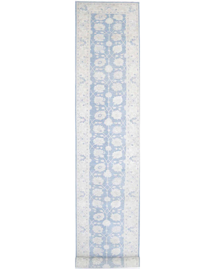 Serenity 4' 1" X 35' 11" Hand Knotted Wool Rug 4' 1" X 35' 11" (124 X 1095) / Blue / Wool