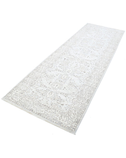 Serenity 3' 4" X 9' 10" Hand Knotted Wool Rug 3' 4" X 9' 10" (101 X 300) / Ivory / Wool