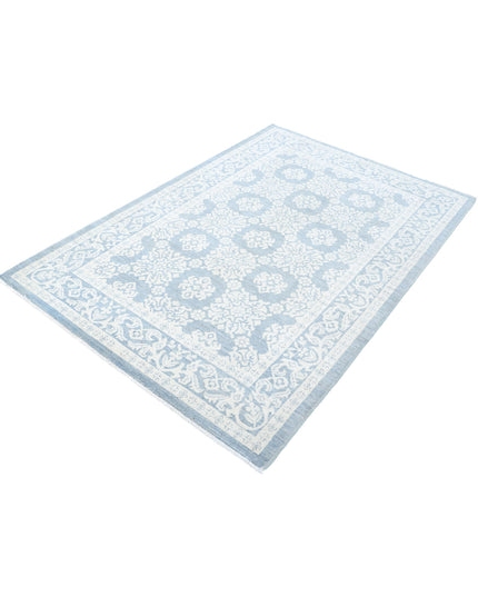 Serenity 4' 4" X 6' 6" Hand Knotted Wool Rug 4' 4" X 6' 6" (132 X 198) / Blue / Wool