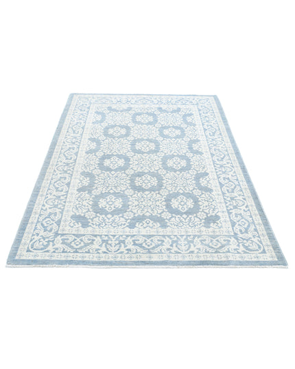 Serenity 4' 4" X 6' 6" Hand Knotted Wool Rug 4' 4" X 6' 6" (132 X 198) / Blue / Wool