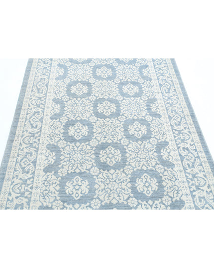 Serenity 4' 4" X 6' 6" Hand Knotted Wool Rug 4' 4" X 6' 6" (132 X 198) / Blue / Wool