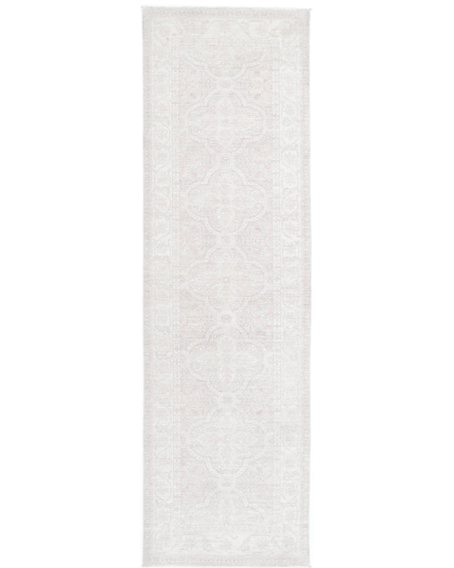 Serenity 3' 0" X 10' 7" Hand Knotted Wool Rug 3' 0" X 10' 7" (91 X 322) / Grey / Wool