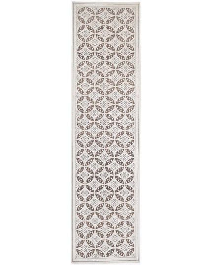Serenity 3' 9" X 16' 2" Hand Knotted Wool Rug 3' 9" X 16' 2" (114 X 493) / Ivory / Wool