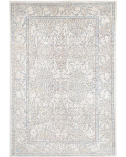Serenity 6' 3" X 9' 1" Hand Knotted Wool Rug 6' 3" X 9' 1" (191 X 277) / Ivory / Wool