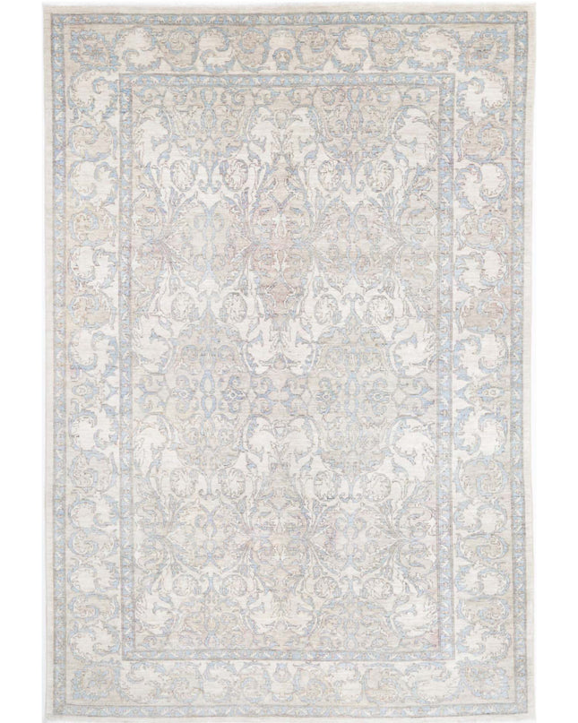 Serenity 6' 3" X 9' 1" Hand Knotted Wool Rug 6' 3" X 9' 1" (191 X 277) / Ivory / Wool