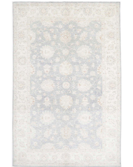Serenity 6' 4" X 9' 10" Hand Knotted Wool Rug 6' 4" X 9' 10" (193 X 300) / Grey / Wool