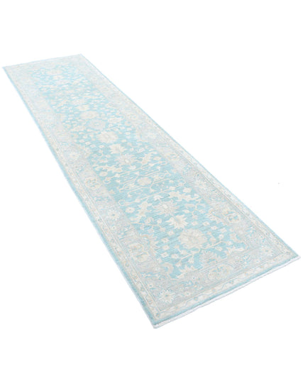 Serenity 2' 7" X 9' 5" Hand Knotted Wool Rug 2' 7" X 9' 5" (79 X 287) / Teal / Wool