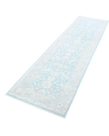 Serenity 2' 7" X 9' 5" Hand Knotted Wool Rug 2' 7" X 9' 5" (79 X 287) / Teal / Wool